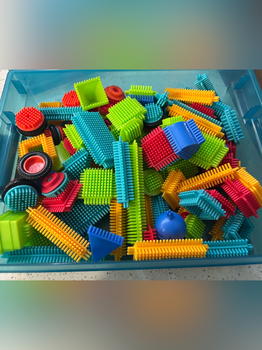 Interlocking Bristle Blocks Building Set - Multicolor Kids Toy